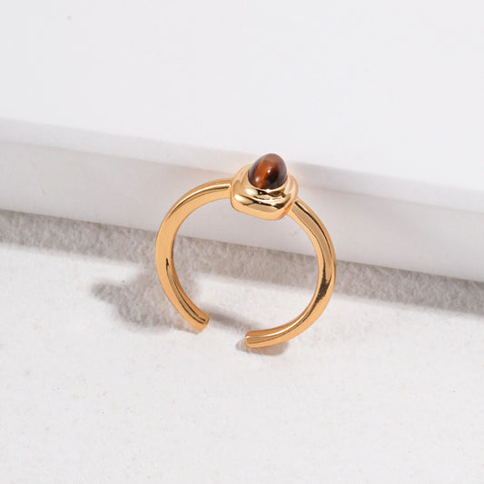 Golden Open - Ended Tiger's Eye Ring: A Symbol of Courage and Style